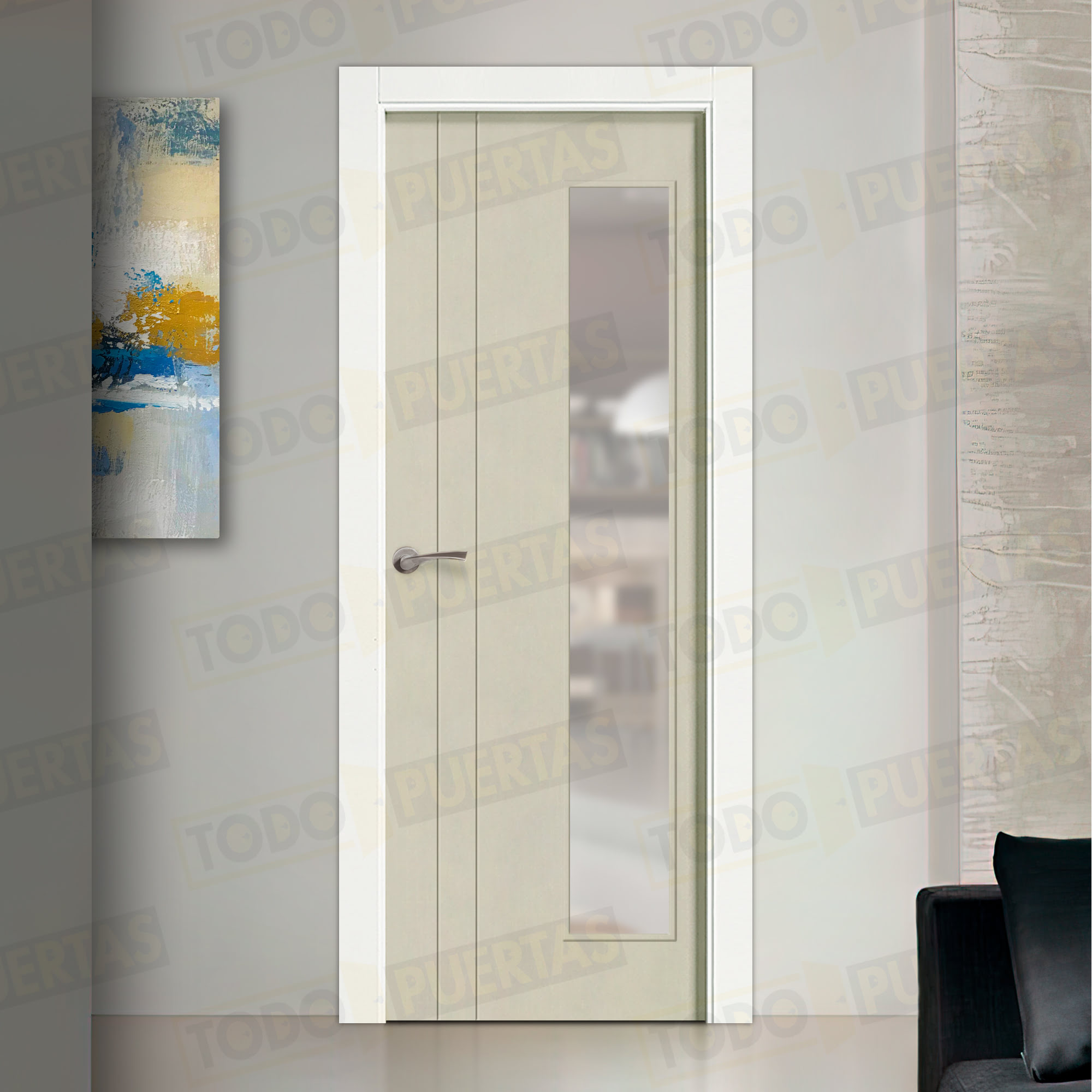Puerta Block Maciza ColorLac7044 Mod. Álava V1L
