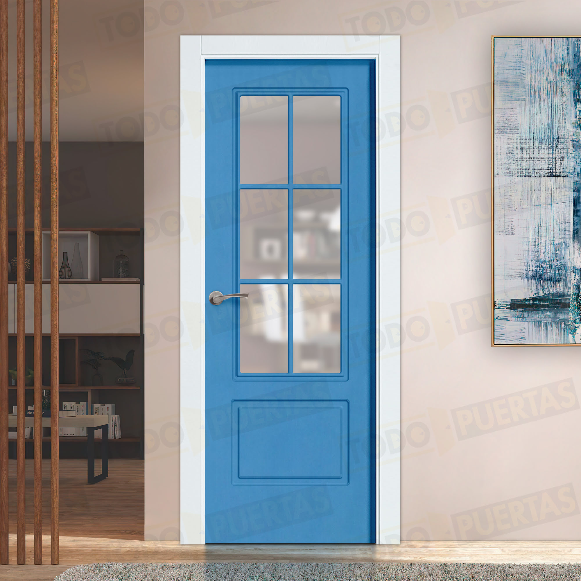 Puerta Block Maciza ColorLac5012 Mod. Gabón V6