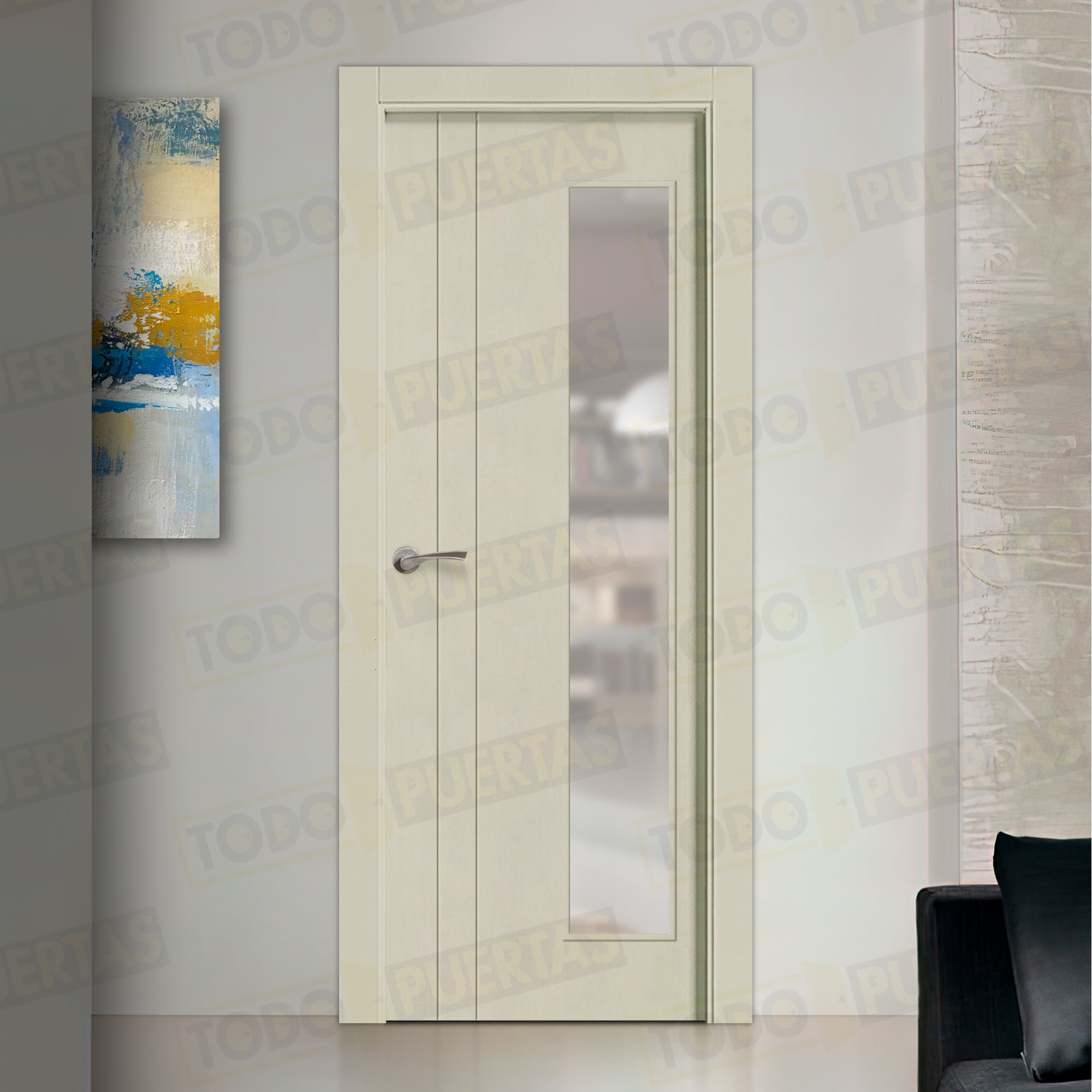 Puerta Block Maciza Lacada RAL 7044 Mod. Álava V1L