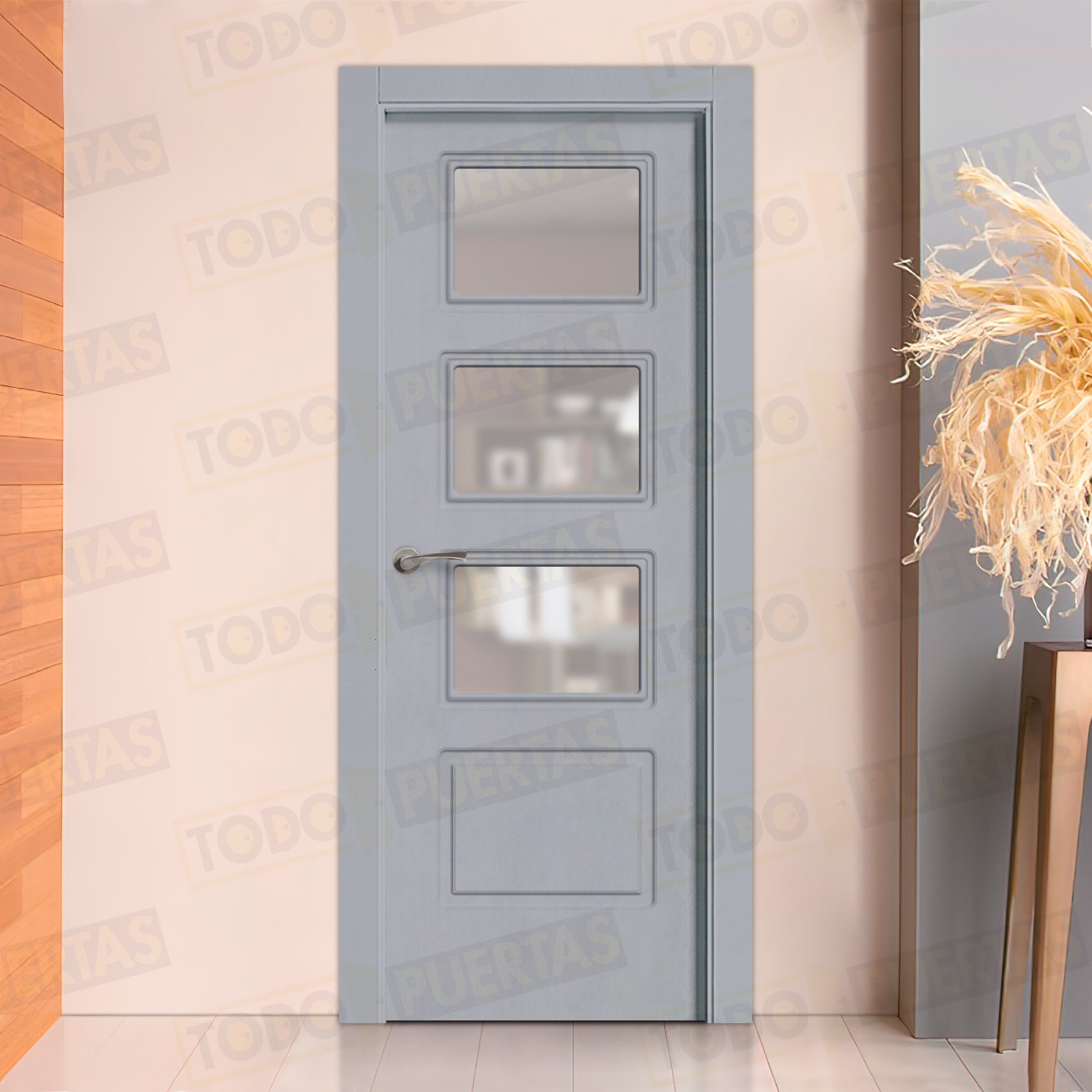 Puerta Block Maciza Lacada RAL 7040 Mod. Bangkok V3