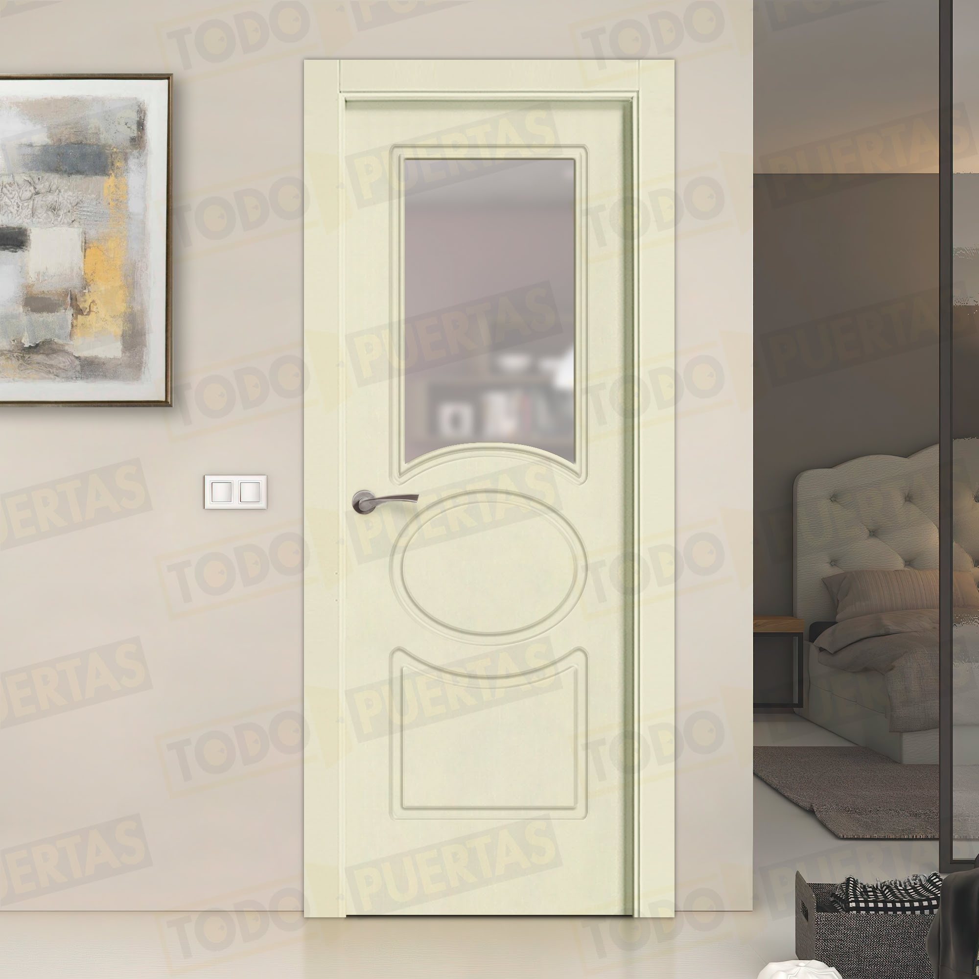 Puerta Block Maciza Lacada RAL 1013 Mod. Guinea ZV1