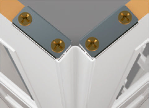 Puerta plegable Mega con vidriera