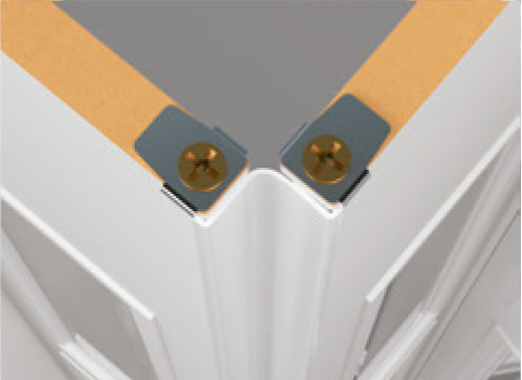 Puerta plegable DM Melamina con vidriera