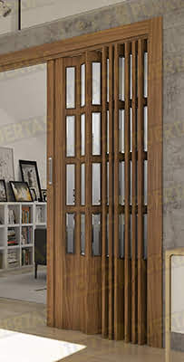 Puerta Plegable 225 cm Alto Melamina Florencia Vidrio Orgánico (Tipo Metacrilato)