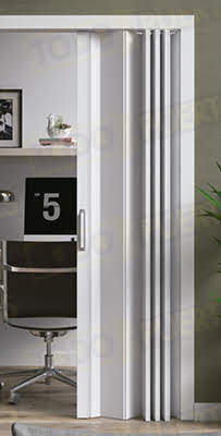 Puerta Plegable 205 cm Alto Madera Natural Laca Blanca Milán