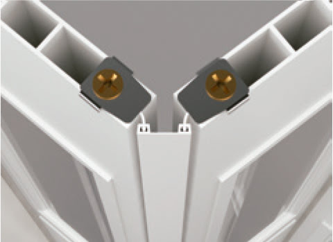 Puerta plegable PVC con vidriera