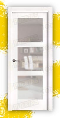 Puerta Block Madera Maciza Mod. Albir BV3 Lacada en Blanco