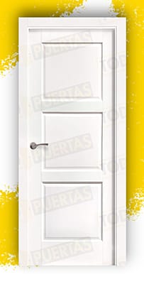 Puerta Block Madera Maciza Mod. Albir Lacada en Blanco