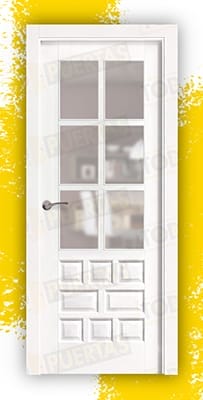 Puerta Block Madera Maciza Mod. Castellana ZV6 Lacada en Blanco