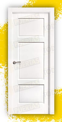 Puerta Block Madera Maciza Mod. Ovidio Lacada en Blanco