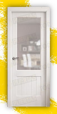 Puerta Block Madera Maciza Mod. Tarancón ZV1 Lacada en Blanco