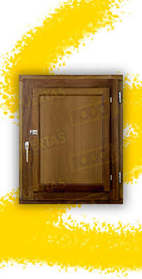 Ventana de Madera Natural de Iroko Mod. Huelva V1 Teñida