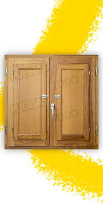 Ventana de Madera Natural de Iroko Mod. Huelva V2 Barniz