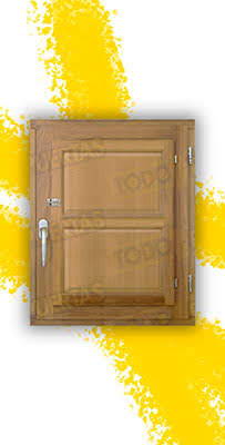 Ventana de Madera Natural de Iroko Mod. Huesca V1 2C Crudo