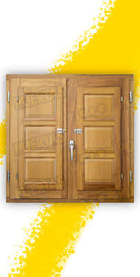 Ventana de Madera Natural de Iroko Mod. Huesca V2 Barniz