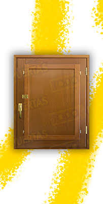 Ventana de Madera Natural de Pino Mod. Huelva V1 Teñida