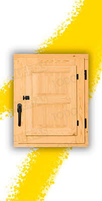 Ventana de Madera Natural de Pino Mod. Huesca V1 2C Barniz