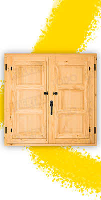 Ventana de Madera Natural de Pino Mod. Huesca V2 Barniz